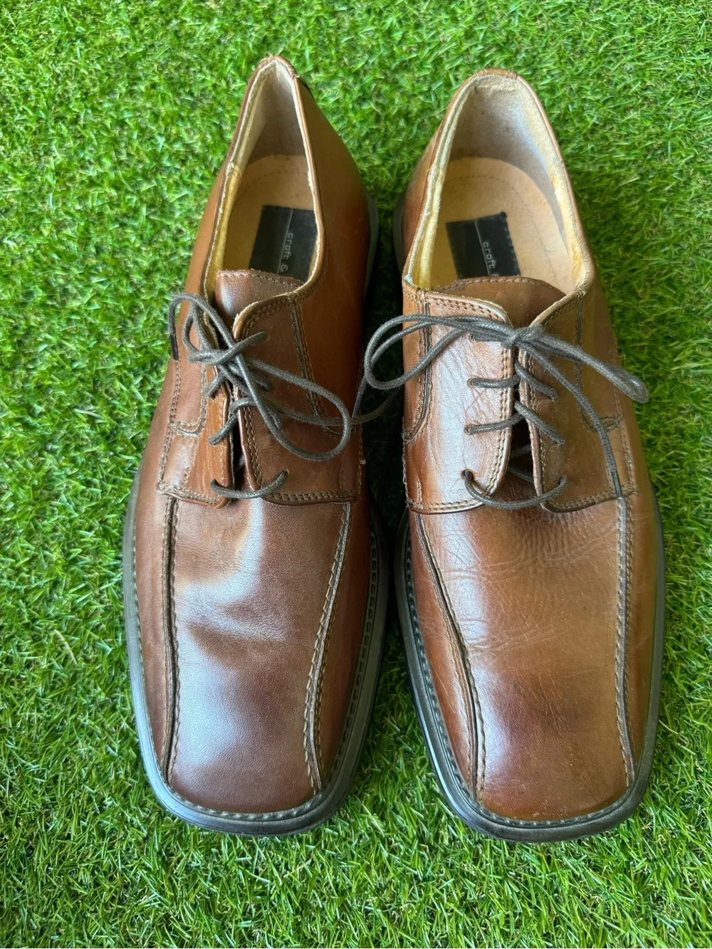 Men's Brown Leather Lace-Up Dress Shoes